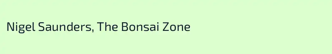 Nigel Saunders, The Bonsai Zone